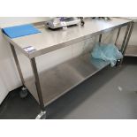 Stainless Steel Mobile Prep Table (Approx. 1800 x 650)