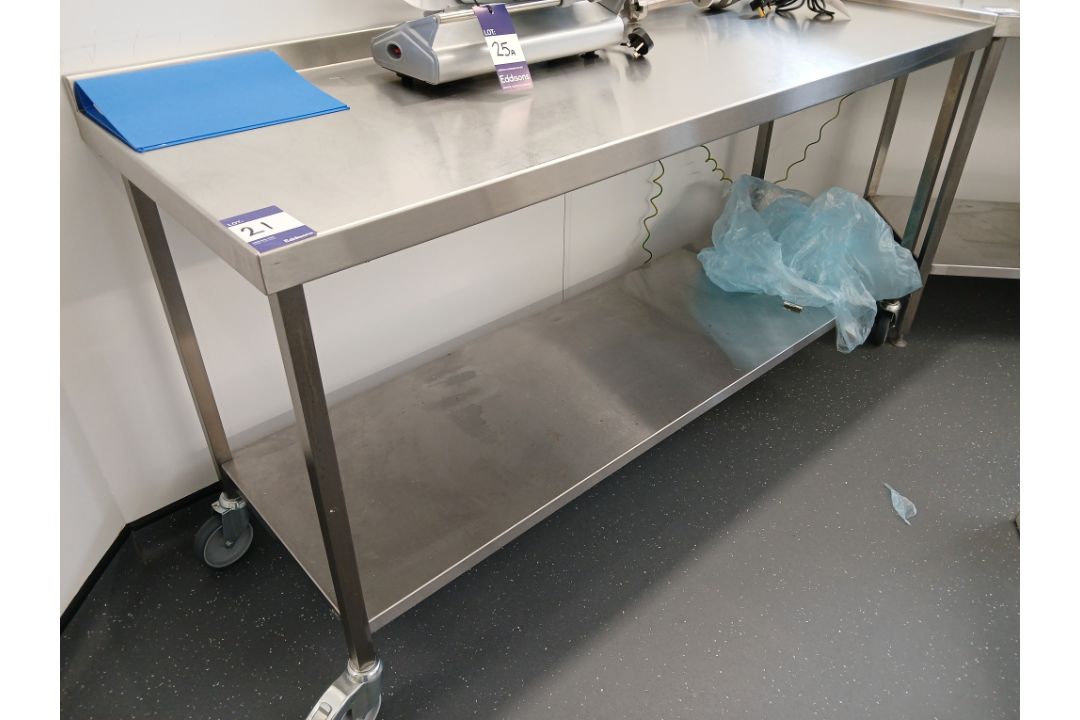 Stainless Steel Mobile Prep Table (Approx. 1800 x 650)