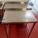 2 x Assorted Stainless Steel Prep Tables (Approx. 900 x 650; and 1050 x 650)
