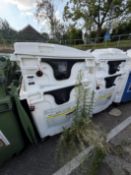 4x Commercial Wheelie Bins. 125 x 100 x 125cm. Mobile. 4 White