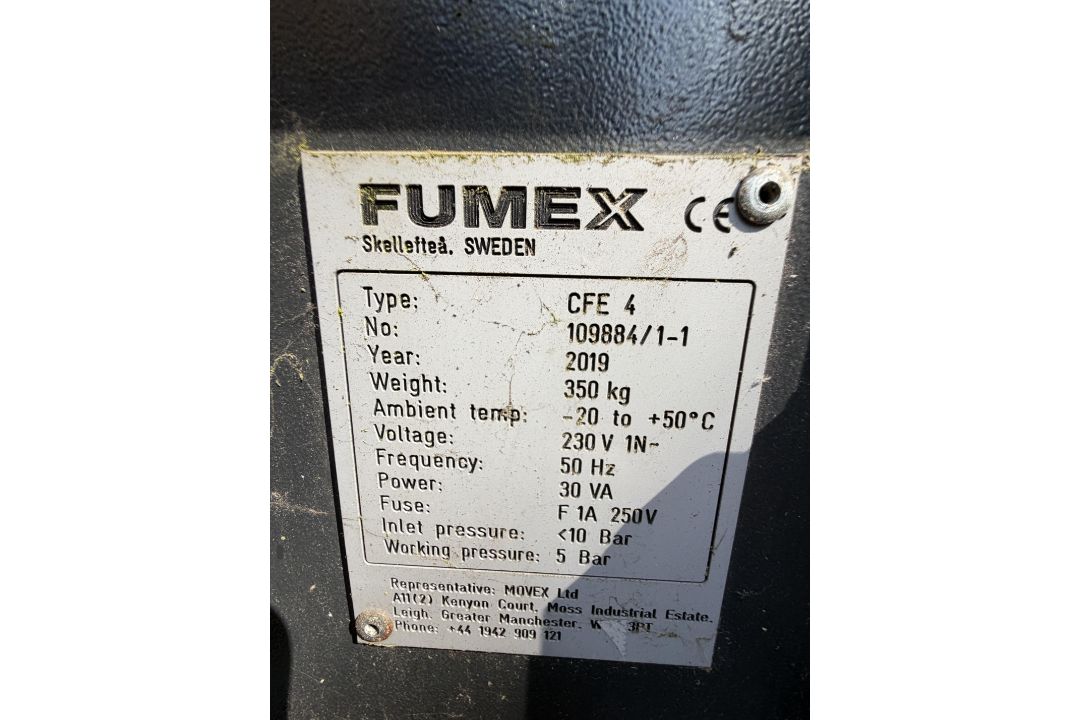 Movex Dust Extraction System by Fumex Sweden. Model CFE 4. On SS Skid footprint 220 x 220cm. 2009. 7 - Image 3 of 16