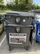 4x Commercial Wheelie Bins. 125 x 100 x 125cm. Mobile. 4 Black