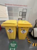 2 Yellow Wheelie Bin Spill Kits and Contents