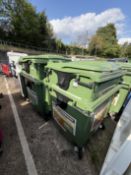 4x Commercial Wheelie Bins. 125 x 100 x 125cm. Mobile 4 Green