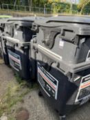 4x Commercial Wheelie Bins. 125 x 100 x 125cm. Mobile. 4 Black