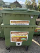 6x Commercial Wheelie Bins. 125 x 100 x 125cm. Mobile. 6 Green