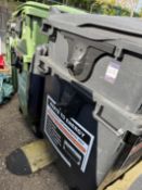 4x Commercial Wheelie Bins. 125 x 100 x 125cm. Mobile. 2 Black, 2 Green