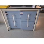2x Laboratory 3 Drawer Pedestal Units