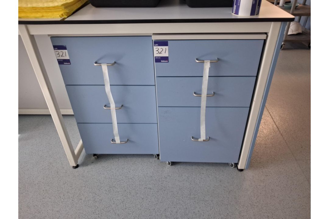 2x Laboratory 3 Drawer Pedestal Units