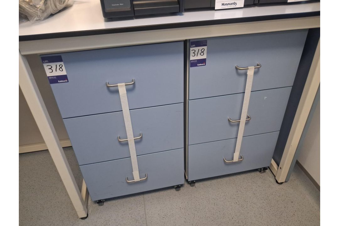 2x Laboratory 3 Drawer Pedestal Units.