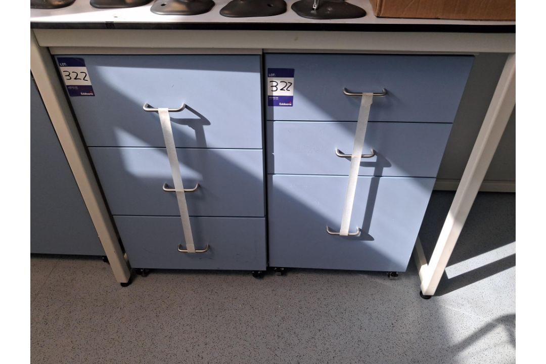 2x Laboratory 3 Drawer Pedestal Units