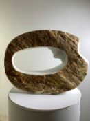 Domenico Ludovico White and Gold Tondo, 2024 White Marble of Carrara Statuary, luminous and precious