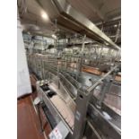 2 x Bottle conveyors taking 4 pint full bottles from filler to trolley packers. 2 x 18 metre lengths