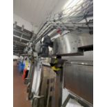 Amech High level conveyor. Approx 60 metres motorised conveyor transporting the 6 x 4 pint milk from