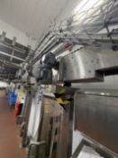 Amech High level conveyor. Approx 60 metres motorised conveyor transporting the 6 x 4 pint milk from
