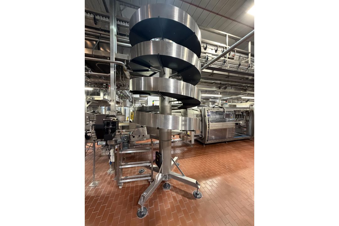 2 x Ambaflex Spiralveyors. 1 x 4 Tier spiralveyor 5 metres high. 400 belt in filling and 1 x 2 Tier - Image 1 of 7