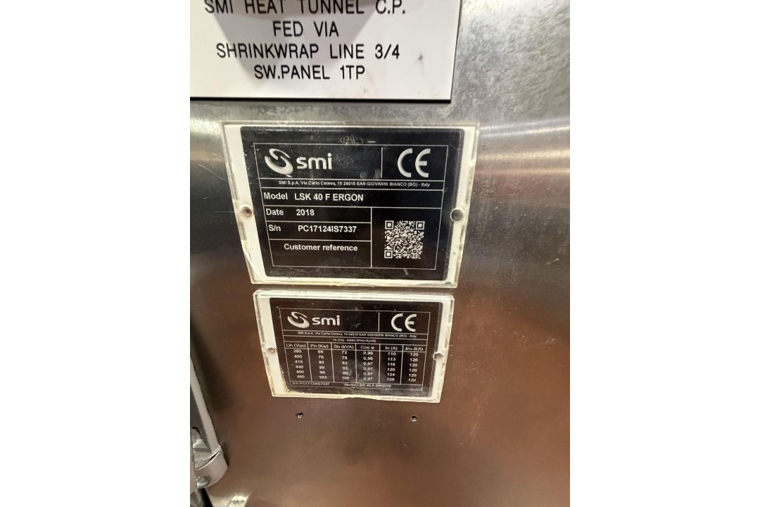 SMI Overwrapper and Shrink Tunnel. SMO DV500S Ergon Divider. SMI LSK40F Shrinkwrapper feeding Heat T - Image 20 of 25