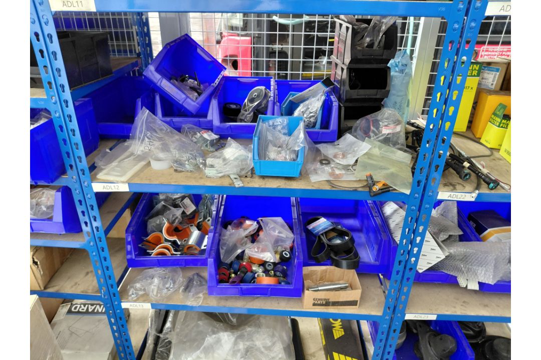 5 x Bays of Boltless Racking and Contents to Include: Alexander Dennis Spare Parts and Consumables - Image 5 of 10
