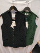2x Hartwell Katrina Vests, Size 8, in Black velvet and green velvet. RRP £102 each