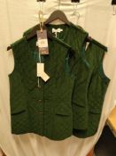 3x Hartwell Katrina Vests, Sizes 10, 14, 18, in green velvet. RRP £102 each