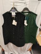 2x Hartwell Katrina Vests, Size 22, in Black velvet and green velvet. RRP £102 each