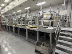 4 Station Manual Powder Handling System. 4 x Manual Load Bag Tip Powder Hoppers with Load Cells, eac