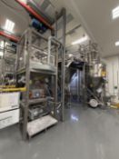 Powder Handling System. Bulk bag emptying station with Demag Hoist, Access Steps, Gericke Nibbler, M