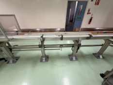 FlexLink Conveyoring. Approx 16 Mtrs of plastic belt conveyoring on Aluminium frame and guide rails.