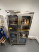 2x Syspal Twin Door cabinets includiing contents. Sloping roof.