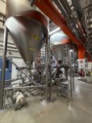 2x 8000 ltr 316 SS Storage tanks. Frames on load cells. Storage 43/44 2 x Fristrams rotary lobe pump