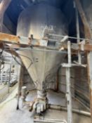 Solitec 316 SS Powder Silo 1. Approx 75 Tonne capacity subject to material. Fitted with a single ton