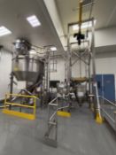 Big Bag Station Powder Handling System feeding Buffer Hopper. Bulk Emptying Station with Stahl Hoist