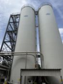 Braby 316 SS Powder Silo 182.9 m2 gross volume. YOM 2005. 420cm Diameter, height 18 mtrs (estimated)