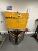 Chemical store attached to SS cabinet with VSM fitment to hold rolls. Contents not included. 90 x 46