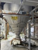 Solitec 316 SS Powder Silo 1. Approx 75 Tonne capacity subject to material. Fitted with a single ton