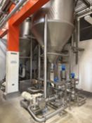 Malrey Fabrication 2 x 8000 ltr storage vessels. Jacketed. 2 x Fristram Rotary lobe pumps (dirty) 8