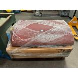 Pallet of boxed and unboxed Mirka sandpaper belts for a horizontal belt sander - includes grades P60