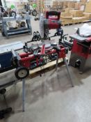 Lumberjack SCMS2545B 254mm single bevel compound sliding mitre saw 240V with Lumberjack MSS200 unive