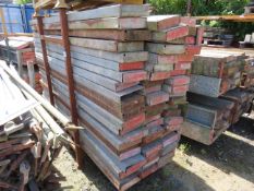 Large qty of Kwikstage type scaffolding steel/galvanised platforms length 2410mm- stillage included.