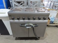 Lincat six hob electric cooker- 3ph. Please note there is a £5 plus VAT Lift Out Fee on this lot.