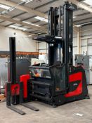 2014 Linde model K Very Narrow Aisle electric forklift truck. Maximum capacity 1000kg, maximum heigh