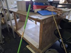 Large wooden workbench