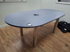 Blue laminate boardroom table