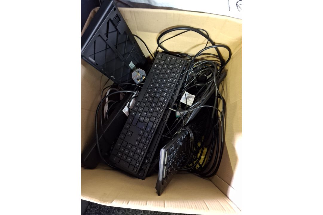 2 Boxes of various cables and keyboards - Image 2 of 4