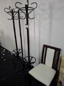 2 x coat stands and chair