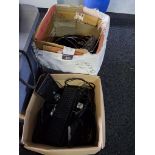 2 Boxes of various cables and keyboards