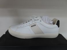 Pair of BOSS Aiden White Tennis Trainers