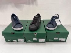 3 x Lacoste leather shoes - 2 x size 8; 1 x size 7. Total RRP£345