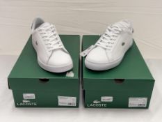 2 x pairs of Lacoste leather shoes - size 10 - RRP£225