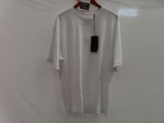 White BOSS round neck T Shirt